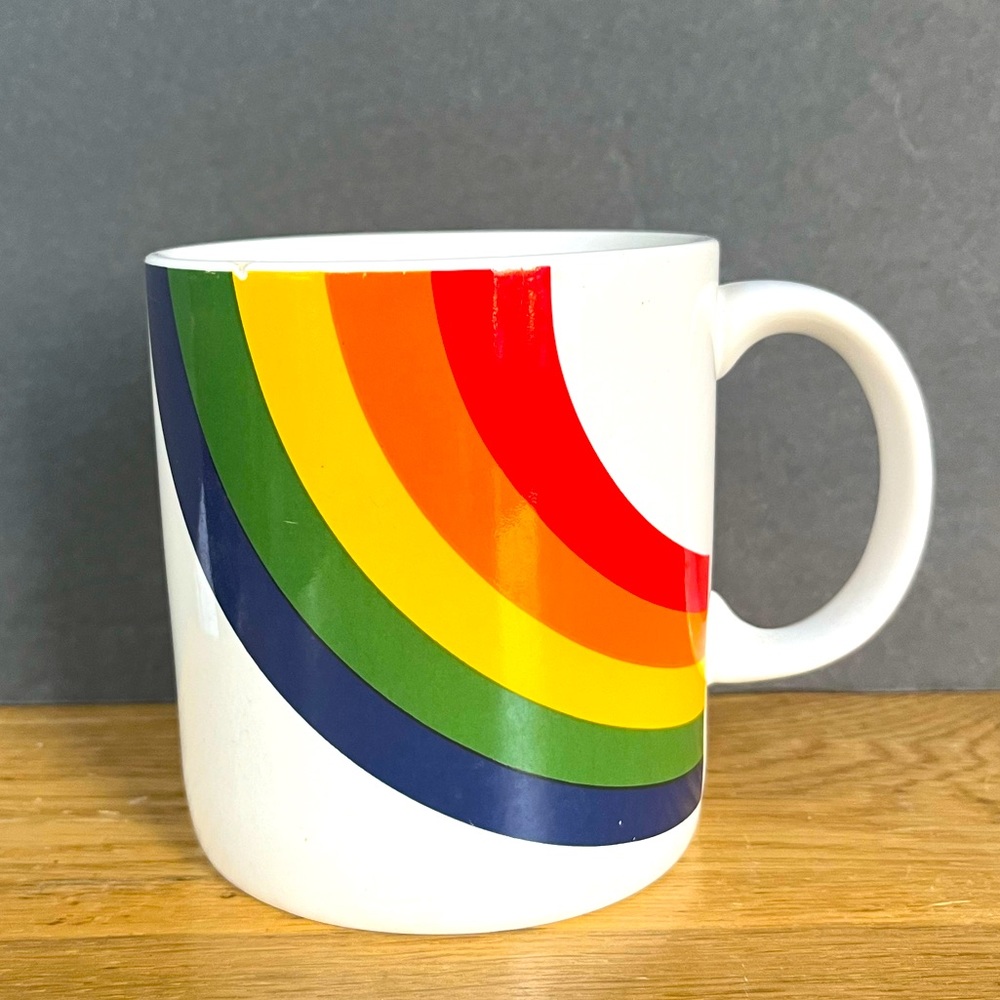 VTG Rainbow Mug Retro FTD Planter Succulent Coffee Cup
